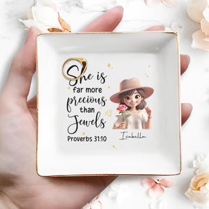 Far More Precious Than Jewels - Personalized Custom Jewelry Dish - FTH007_SCRD
