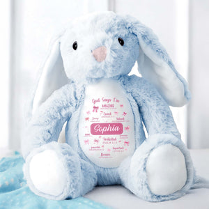 God Says I'm Amazing, Loved, Protected, Precious Bunny With Stars - Personalized Stuffed Bunny - FTH034_BUN