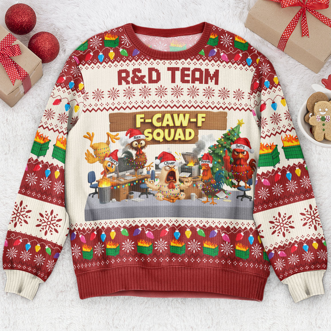 F-Caw-F Squad personalized ugly sweater