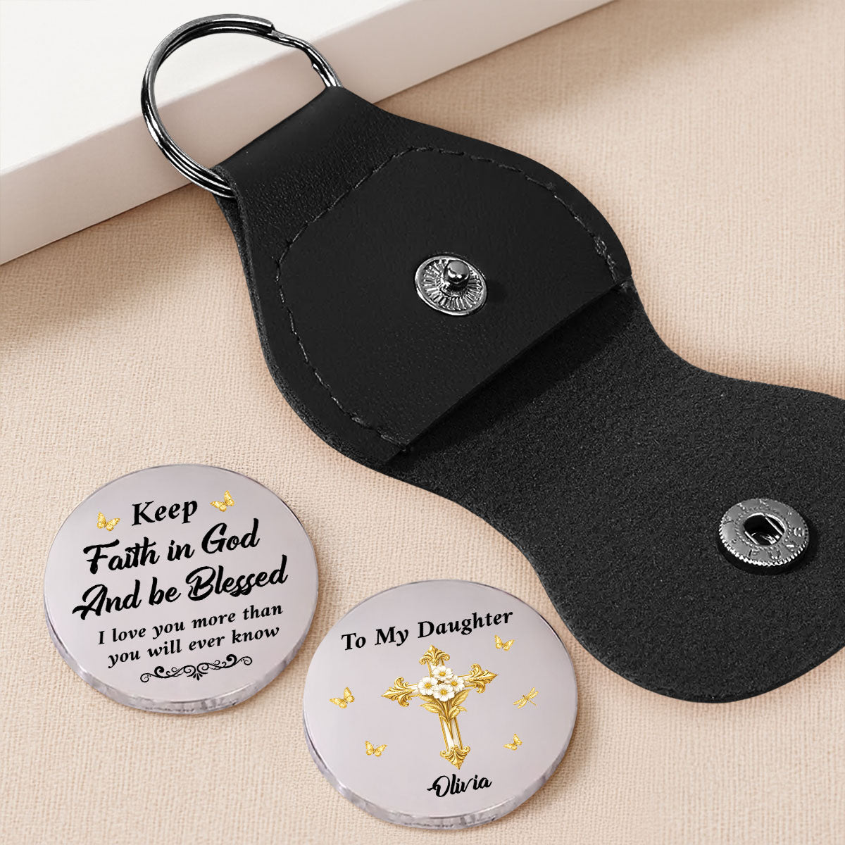 Keep Faith In God - Personalized Pocket Hug - Christmas Gift For Daughter