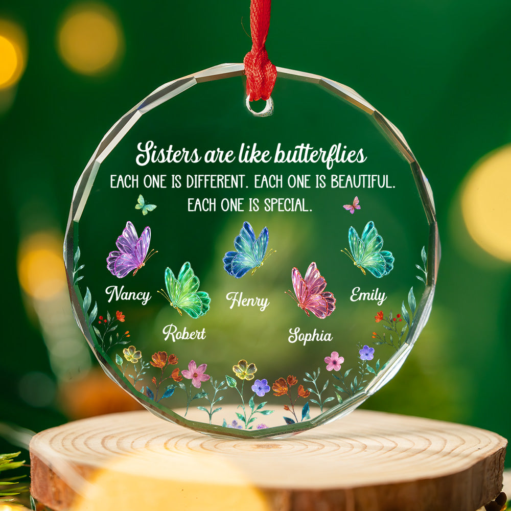 Custom Sister Christmas Ornament • Festive Sister Love - Personalized Glass Ornament - Christmas Gift For Sister, Best Friend