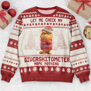 Let Me Check My Giveashitometer Personalized Ugly Sweater