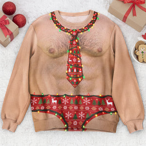 Funny Hairy Chest Ugly Christmas Sweater 1