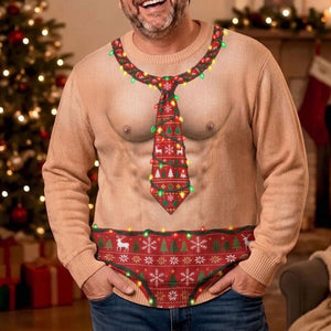 Funny Hairy Chest Ugly Christmas Sweater 4