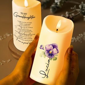 Candle of Wisdom and Love for a Granddaughter - Personalized Custom LED Candle - GDT009_LECA