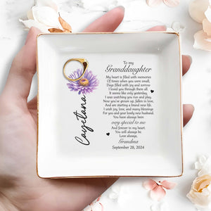Grandma's Love And Memories To Granddaughter - Personalized Custom Jewelry Dish - GDT010_SCRD
