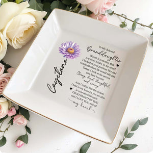 To My Beloved Granddaughter I'm So Proud Of You - Personalized Custom Jewelry Dish - GDT019_SCRD