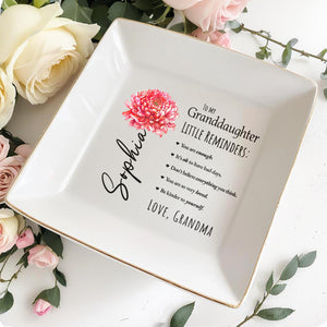 Little Reminders For Granddaughter From Grandma - Personalized Custom Jewelry Dish - GDT025_SCRD