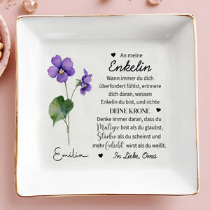 Straighten Your Crown Granddaughter Reminder - Personalized Custom Jewelry Dish - GDT037_SCRD