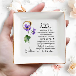 Straighten Your Crown Granddaughter Reminder - Personalized Custom Jewelry Dish - GDT037_SCRD