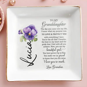 To My Granddaughter You Make Me So Proud - Personalized Custom Jewelry Dish - GDT040_SCRD