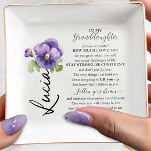 Love You, Stay Strong, Follow Your Dream Jewelry Dish - Personalized Custom Jewelry Dish - GDT041_SCRD