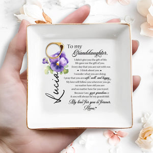 Granddaughter Safe Well And Happy Love Forever - Personalized Custom Jewelry Dish - GDT043_SCRD