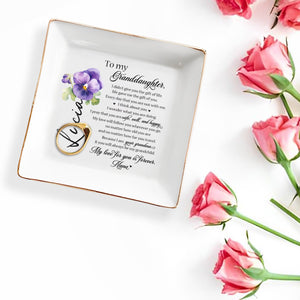 Granddaughter Safe Well And Happy Love Forever - Personalized Custom Jewelry Dish - GDT043_SCRD