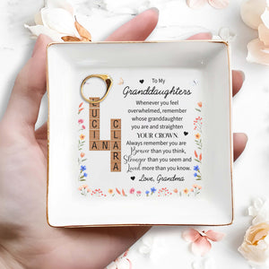 Straighten Your Crown Emotional Quote With Flowers - Personalized Custom Jewelry Dish - GDT070_SCRD