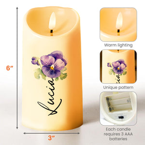 Gift For Daughter-In-Law Featuring Candles and Pansy - Personalized Custom LED Candle - GDT078_LECA