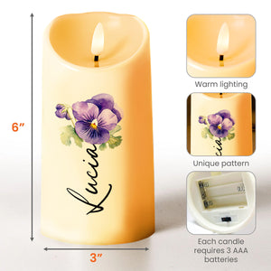 Gift From Heaven, Reasons To Smile Floral Design - Personalized Custom LED Candle - GDT079_LECA