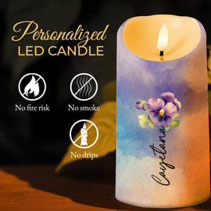 Shining Star, Sparkle Everywhere, Love To The Moon And Back - Personalized Custom LED Candle - GDT104_LECA