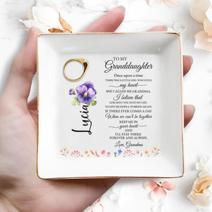 A Little Girl Stole My Heart, Grandma And Granddaughter Love - Personalized Custom Jewelry Dish - GDT108_SCRD