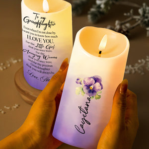 Love Message For Granddaughter With Flowers - Personalized Custom LED Candle - GDT110_LECA