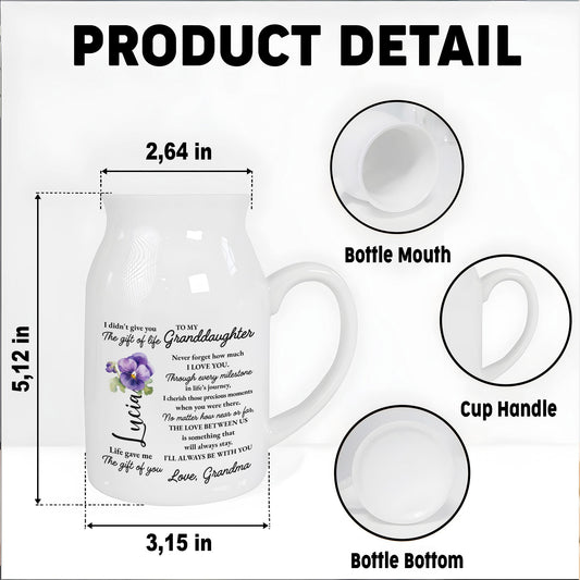 To My Granddaughter Love Always With You - Personalized Ceramic Flower Vase