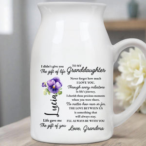 To My Granddaughter Love Always With You - Personalized Ceramic Flower Vase