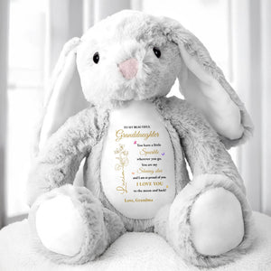 To My Beautiful Granddaughter, You leave a little Sparkle, Stuffed Bunny with Stars - Personalized Stuffed Bunny - GDT187_BUN