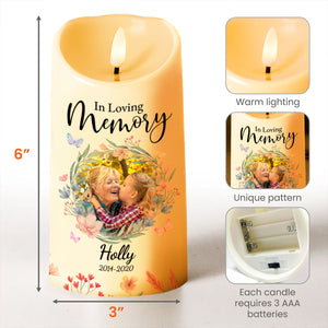 Heaven Is Beautiful Because Of My Granddaughter, Flowers Embrace - Personalized Custom LED Candle - GDT203_LECA