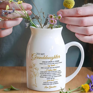 Granddaughter Little Girl Stole My Heart Flowers - Personalized Ceramic Flower Vase