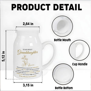 To My Sweet Granddaughter Love And Light Floral Design - Personalized Ceramic Flower Vase