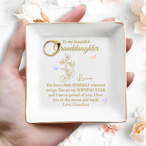 Sparkle Wherever You Go Shining Star Square Ceramic Dish - Personalized Custom Jewelry Dish, Square Ceramic Dish - GDT237_SCRD