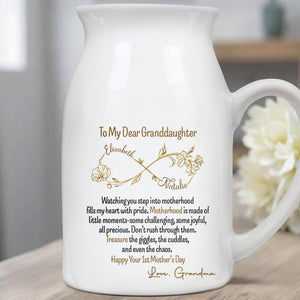 To My Dear Granddaughter, Watching You Step Into Motherhood, Flowers - Personalized Ceramic Flower Vase