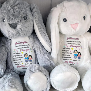 To My Granddaughter, Even when I'm not close by, I want you to know that I love you, Bunny and Hearts - Personalized Stuffed Bunny - GDT255_BUN