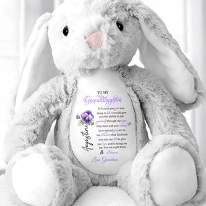 To My Granddaughter, If I Could Give You One Thing In Life, Stuffed Bunny And Flower - Personalized Stuffed Bunny - GDT272_BUN
