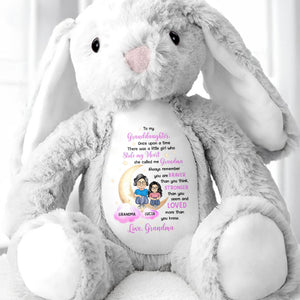 To My Granddaughter, There Once Upon A Time There Was A Little Girl Who Stole My Heart, She Called Me Grandma - Personalized Stuffed Bunny - GDT279_BUN