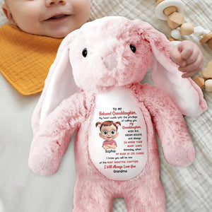 To My Beloved Granddaughter, Wish Big, Dream Bigger, Stuffed Bunny - Personalized Stuffed Bunny - GDT281_BUN