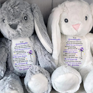 To My Granddaughter, Never Forget That I Love You, Stuffed Bunny And Flowers - Personalized Stuffed Bunny - GDT282_BUN
