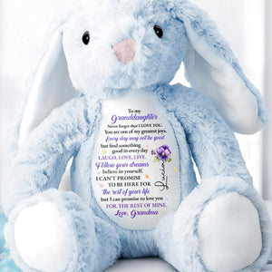 To My Granddaughter, Never Forget That I Love You, Stuffed Bunny And Flowers - Personalized Stuffed Bunny - GDT282_BUN