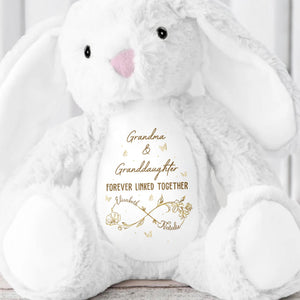Grandma & Granddaughter Forever Linked Together, Bunny - Personalized Stuffed Bunny - GDT288_BUN