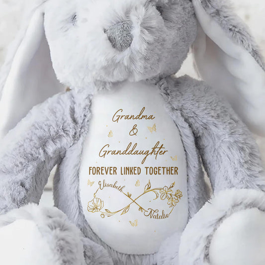Grandma & Granddaughter Forever Linked Together, Bunny - Personalized Stuffed Bunny - GDT288_BUN