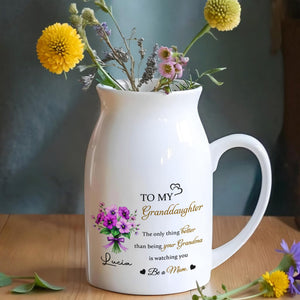 To My Granddaughter, The Only Thing Better Than Being Your Grandma, Flowers - Personalized Ceramic Flower Vase