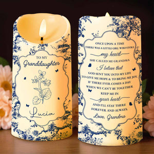 To My Granddaughter, Once Upon A Time, Floral Theme - Personalized Custom LED Candle - GDT297_LECA