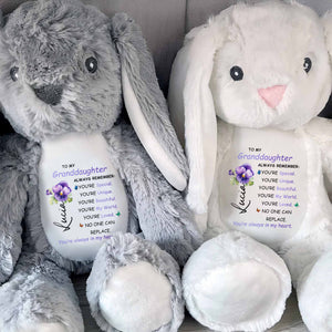 To My Granddaughter, Always Remember You Are Loved - Personalized Stuffed Bunny - GDT324_BUN
