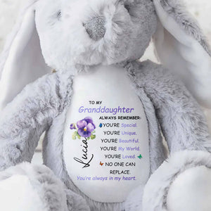 To My Granddaughter, Always Remember You Are Loved - Personalized Stuffed Bunny - GDT324_BUN