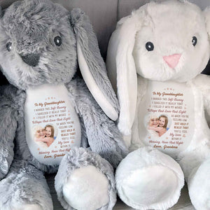 To My Granddaughter, Hope And Love And Light Soft Bunny - Personalized Stuffed Bunny - GDT330_BUN
