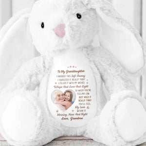 To My Granddaughter, Hope And Love And Light Soft Bunny - Personalized Stuffed Bunny - GDT330_BUN