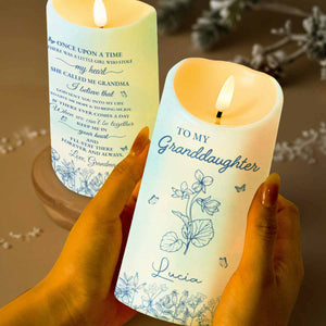 Once Upon A Time, Flowers and Butterflies LED Candle - Personalized Custom LED Candle - GDT366_LECA