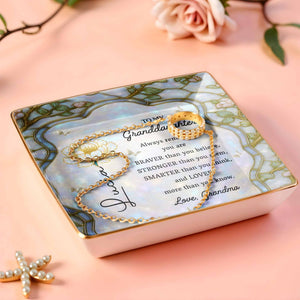Always Remember, You Are Braver, Flowers Design - Personalized Custom Jewelry Dish, Ceramic Dish, Square Shape - GDT384_SCRF