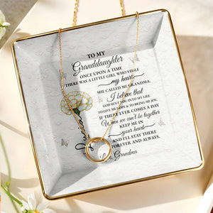 To My Granddaughter, Once Upon A Time, Floral Design - Personalized Custom Jewelry Dish, Ceramic Dish, Square Shape - GDT389_SCRF
