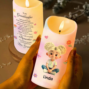 To My Granddaughter, Love And Wisdom Candle - Personalized Custom LED Candle - GDT468_LECA